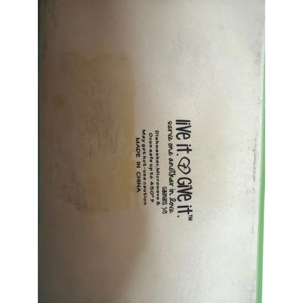 Live It Give It Jesus Is The Reason‎ For The Season Ceramic Loaf Pan Green Red